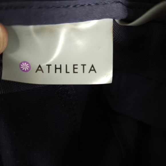 Athleta Navy Blue Zip Pocket Performance Pants Women's Size 8 Moto Style - Picture 8 of 12